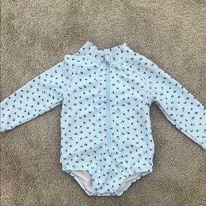 Kids Blue Floral One Piece Swimsuit